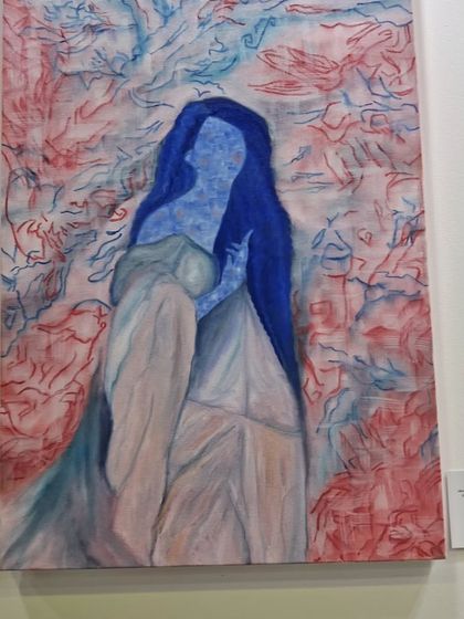 A duplicate of image 187, a painting by Sinal Bajaj exploring feminine energy.