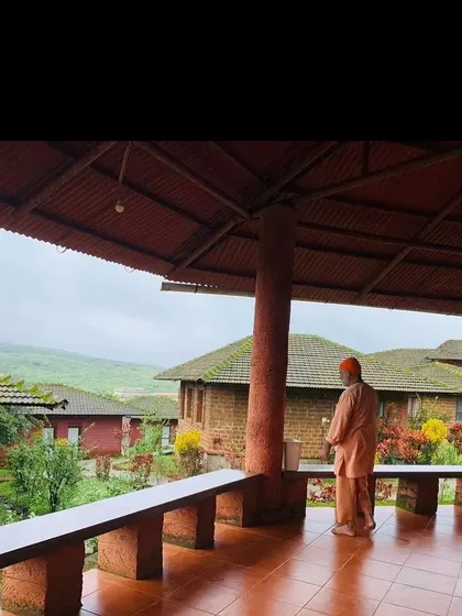 I stand on the veranda of our Amboli ashram, a space that has been prepared to welcome students back for our yoga programmes.