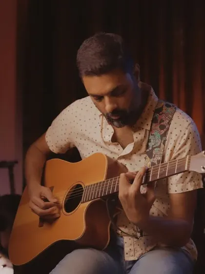 A beautiful shot of me in my element, just me and my guitar. This is where I feel most at home.