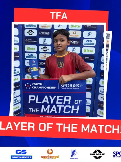 Player of the Match for an amazing performance. Hard work recognized.