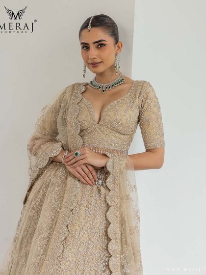 Meraj Couture - Luxury Occasion Wear Gilded & Golden Lehengas photo 14