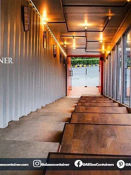 An informal community seating space was created within one of the container corridors. This area provides a flexible zone for impromptu meetings or group gatherings, showcasing smart use of transitional spaces.