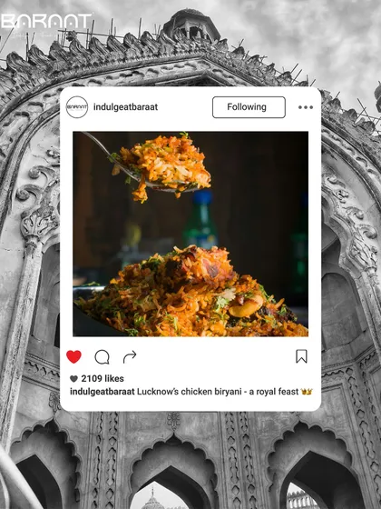 Experience the rich flavors of Lucknow with every bite of my Chicken Biryani, where tradition meets taste in every mouthful.