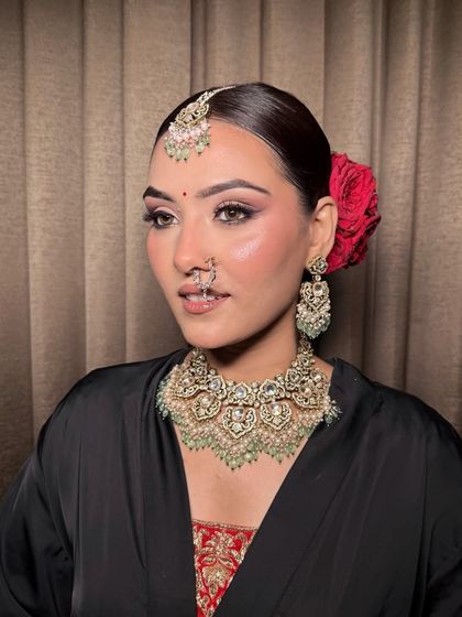 A complete bridal portrait. My aim is to create a look that is not only beautiful in person but also photographs exceptionally well.