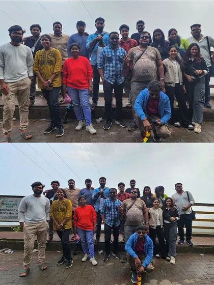 The full group from one of our Wayanad batches, ready for a day of adventure.