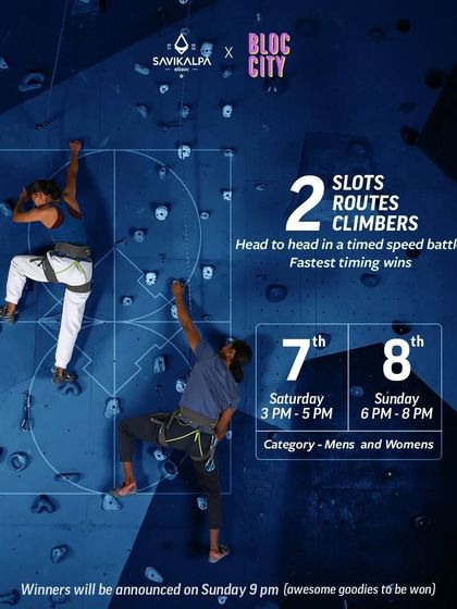 A head-to-head timed speed battle. Two climbers, two identical routes, one race to the top. This fast-paced format is all about speed and precision, with awesome goodies for the fastest climbers.