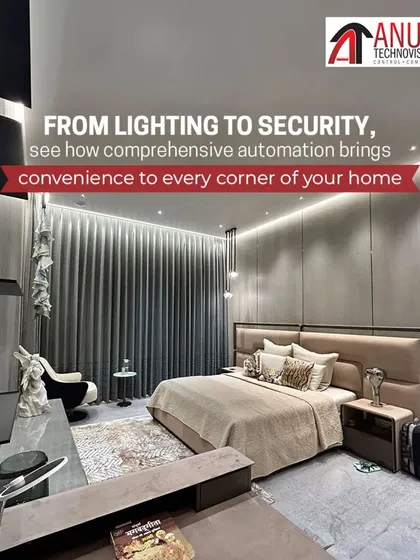 My comprehensive automation solutions bring convenience to every corner of your home. In this modern bedroom, everything from the layered lighting to the security systems is integrated for effortless control and ultimate comfort.