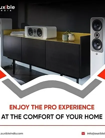 A glimpse into a modern living room setup I designed, featuring high-performance tower and center-channel speakers. This system delivers crystal clear dialogue and an immersive soundstage, perfectly integrated with the home's decor for a clean, professional look.
