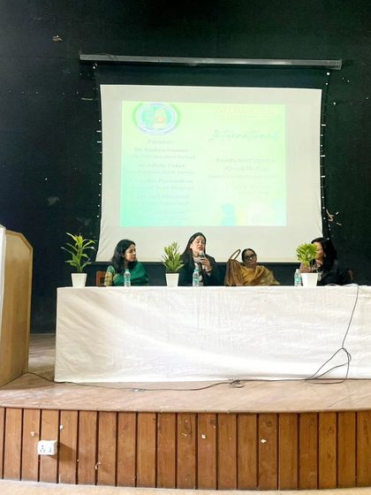 On the panel at MDU-CPAS for a discussion on 'Break The Bias'. It is crucial to engage with young minds to build a more equitable future.