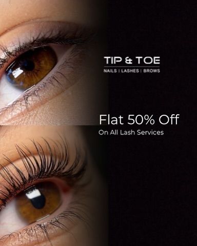 Look out for amazing deals on my services. This offer gives you a flat 50% off on all lash services, making it the perfect time to try something new.