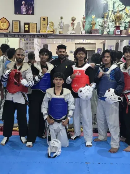 Our senior students geared up and ready for a sparring session. This is where they put all their training to the test.