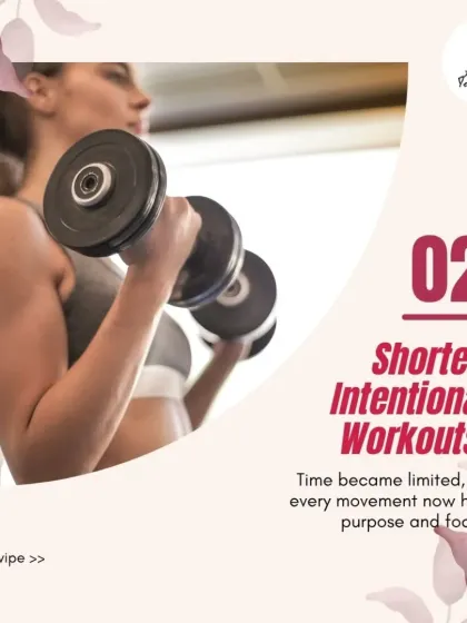 The second shift was embracing shorter, more intentional workouts. With limited time, every movement now has a clear purpose and focus, making my practice more efficient.