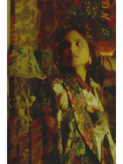 A dreamy, light-filled shot from 'The Future is Daring'. The styling is still visible, but the overall effect is one of hope and possibility.
