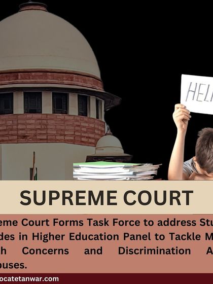 This post covers the Supreme Court's formation of a task force to address the serious issue of student suicides in higher education. It underscores the growing legal and social focus on mental health and discrimination on campuses.
