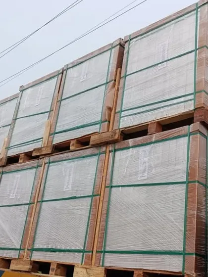 Pallets of our solar modules stacked on a truck, part of a large consignment for the Kusum C scheme. Our manufacturing capacity allows us to fulfill large-volume orders, playing a crucial role in the rapid solarization of India's agricultural sector.