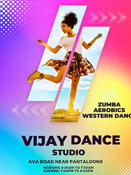 I offer a mix of Zumba, Aerobics, and Western Dance fitness classes. You can join my morning or evening batches at the Vijay Dance Studio on Ava Road.