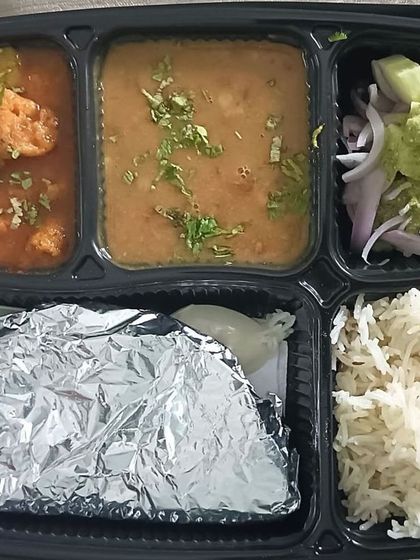 A simple yet tasty thali with aloo mongra (radish pods) sabzi and dal. I love to include seasonal vegetables to keep the meals fresh and healthy.