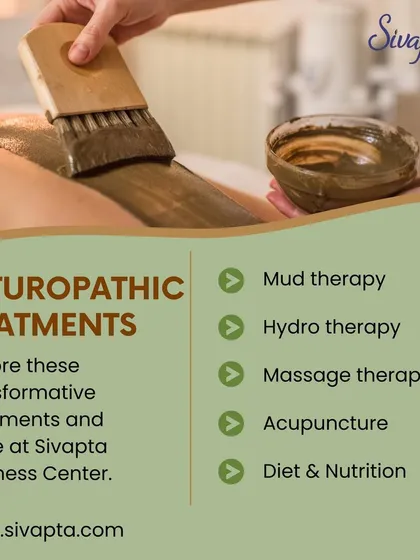 My practice is built on the principles of naturopathy, using nature's five elements to heal. This shows some of the transformative treatments I offer, including mud therapy and hydrotherapy, to address issues like fatty liver and to detoxify the body.