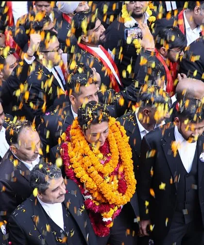 The support from my fellow advocates during my nomination for the Rohini Court Bar Association was truly humbling. This moment, being showered with flower petals, represents the trust and camaraderie that I strive to build within our legal fraternity.