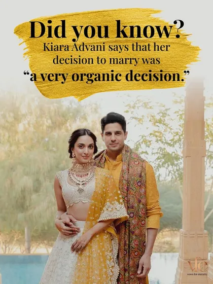 Kiara Advani's decision to marry was "a very organic decision." This speaks to a love that unfolds naturally, without force or timelines.