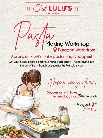 An invitation to one of my pasta making workshops. This poster captures the hands-on, artisanal spirit of the class where you dive into making fresh pasta.