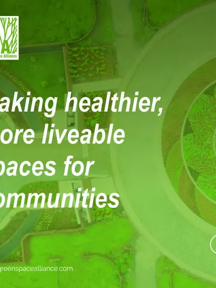 An aerial view of a master plan with the message "Making healthier, more liveable spaces for communities." This captures our core purpose: to design vibrant, resilient places where people and cities can thrive.