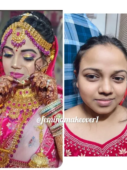 The transformation is my favourite part. I believe makeup should enhance your natural features, not hide them. This before and after shows how I work to bring out a client's best self for her special day.