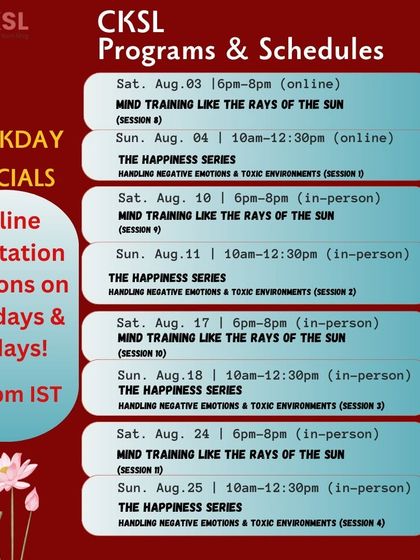 Choe Khor Sum Ling - Spiritual Community Events Our Monthly Calendar photo 4