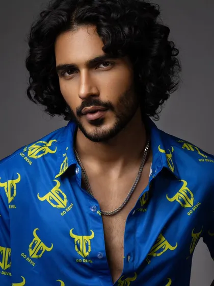 Another portrait from the "Go Devil" shirt campaign. This tight shot captures a confident look, connecting with the brand's bold identity.