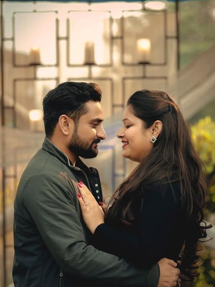 A close-up portrait capturing the loving gaze between the couple during their pre-wedding shoot.