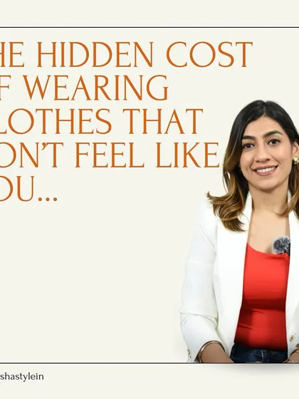 This carousel explains the hidden cost of wearing clothes that don't feel like you, from second-guessing yourself to feeling like an imposter.