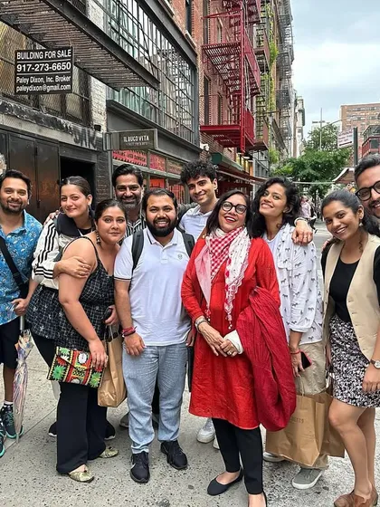 My New York family. This is the wonderful cast and crew of the Monsoon Wedding musical. It is an honor to work under the direction of Mira Nair.