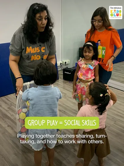 Group play is essential for building social skills. Playing together teaches children how to share, take turns, and work with others in a cooperative way.