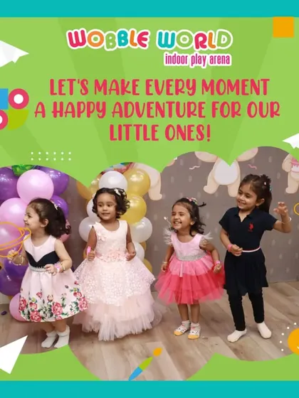 Four little girls in their party dresses, dancing and having a happy adventure together. This is the boundless joy we love to see.