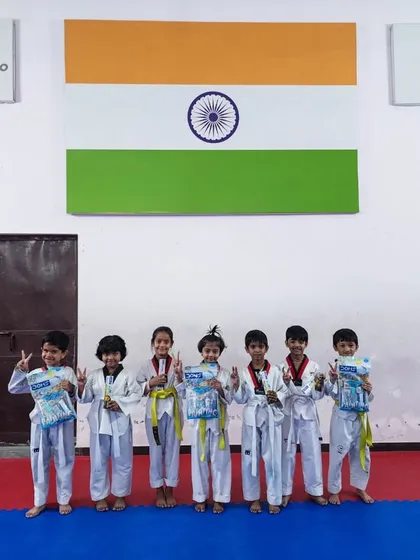 Our youngest group of participants in the skipping competition.