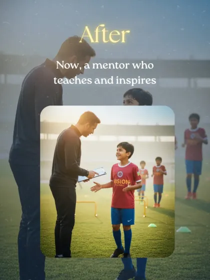 A mentor who teaches and inspires. Our coaches are more than just trainers; they are role models who guide our players' growth.