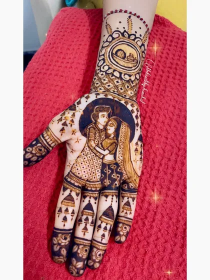 A romantic couple portrait for Karwachauth, perfect for celebrating the love between a husband and wife.