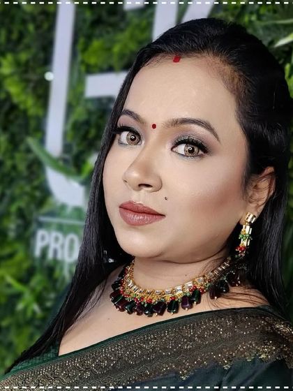 A classic party look featuring a smokey eye and a neutral brown lip, perfect for making a sophisticated statement at any wedding or event.