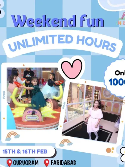 We love making weekends extra special with offers like unlimited hours of fun, letting kids and parents enjoy our trampolines and play structures without watching the clock.