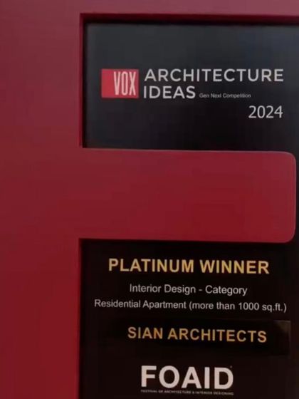 The Platinum Winner award for Interior Design for 'House of Chintz' at the VOX Architecture Ideas competition at FOAID 2024.