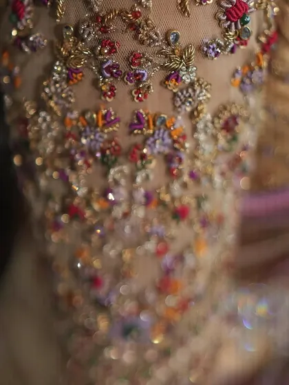 A collection of detailed shots focusing on the diverse and intricate embroidery of my custom blouses. These images highlight the fine craftsmanship, luxurious materials, and unique designs that define my work.