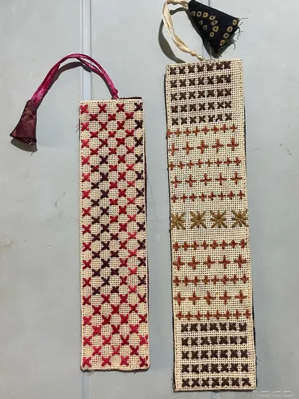 Two of the finished bookmarks made by my grandchildren. They were so proud of their work, and it fills my heart to pass this passion on to the next generation.