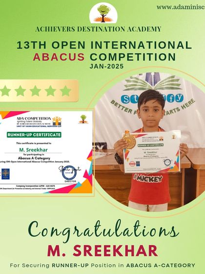 Achievers Destination Academy - Mental Math & Speed Calculation Our Star Achievers: Competition Winners & Graduates photo 30