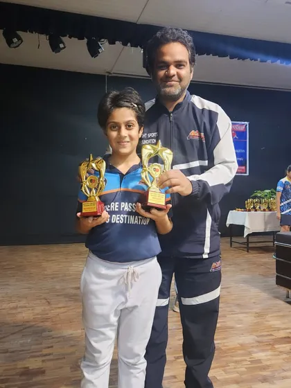 A clean sweep by Alightians at the South District & Delhi State Championship Selection Trials. Here is one of our champions with his trophies.