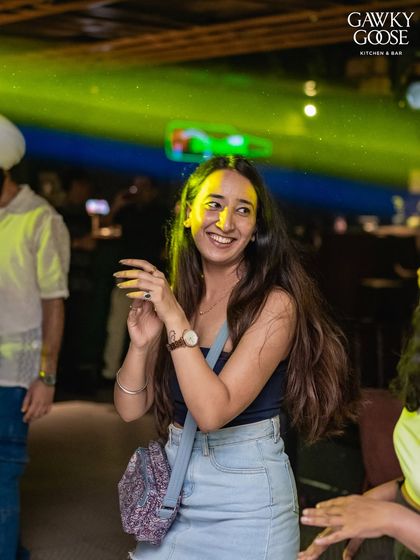 A happy face on the dance floor at Gawky Goose. Seeing people enjoy the music is the ultimate reward.
