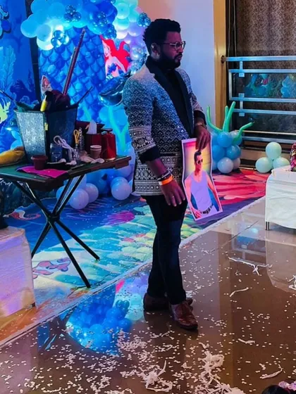 A moment of reflection after a shower of confetti. I use visual tricks like this to create a magical atmosphere at any event.