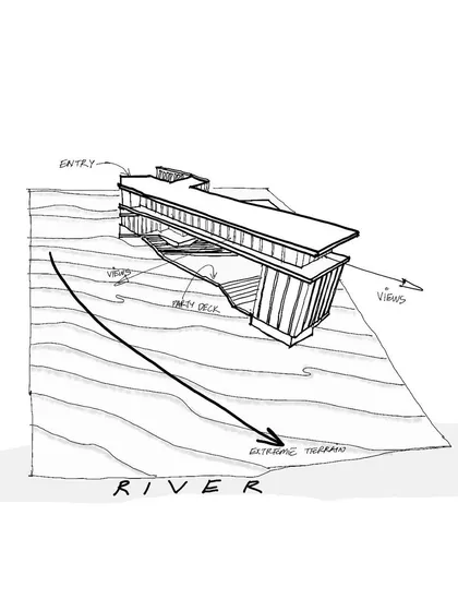 This concept sketch for the Sea Sky Villa shows my process of working through a challenging terrain. While we use BIM for data analysis, sketching by hand allows raw creativity to lead the way, balancing sustainable practices with a strong design intent.