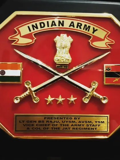 The official memento presented by the Indian Army. This recognition for our artistic work from the armed forces is something I will always cherish.