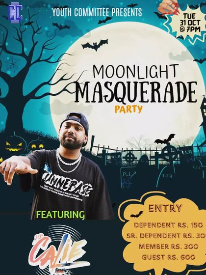 Another flyer for a Moonlight Masquerade party. When it's Halloween, we go all out.