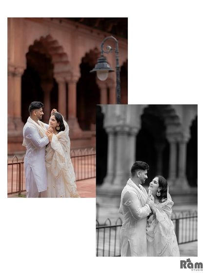 I often present a scene in both color and black and white to highlight different emotions. The color version shows the warmth of the location, while the monochrome focuses on the couple's expressive connection.